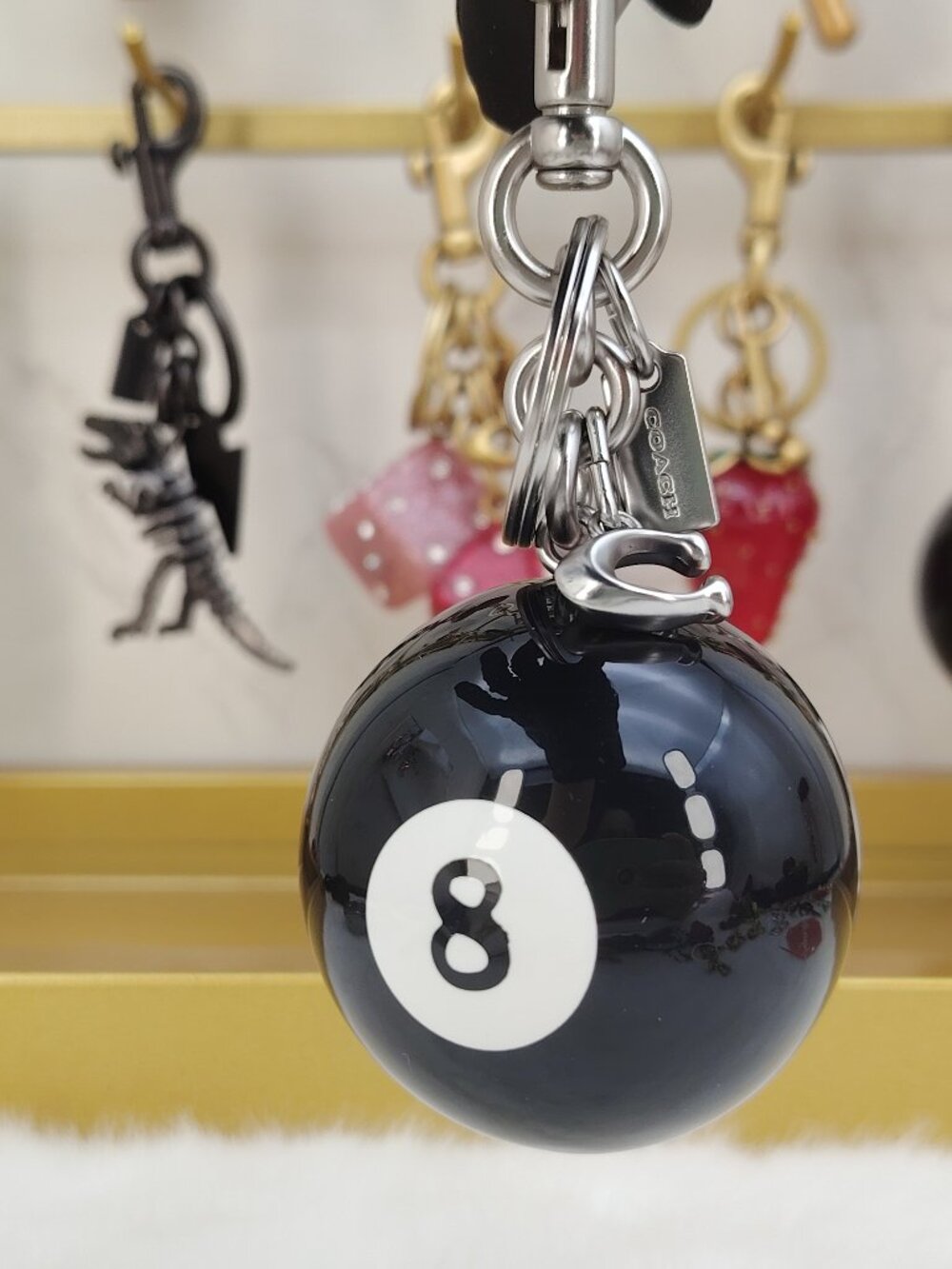 Coach Eight Ball Bag Charm - Picture 7 of 7